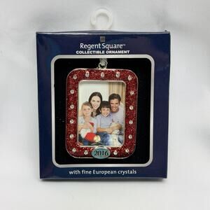 Regent Square 2016 Picture Frame Ornament Red Glitter European Crystals New